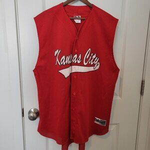 Vintage Don Alleson Athletic Mens XL Kansas City Jersey Shirt V Neck Made in USA